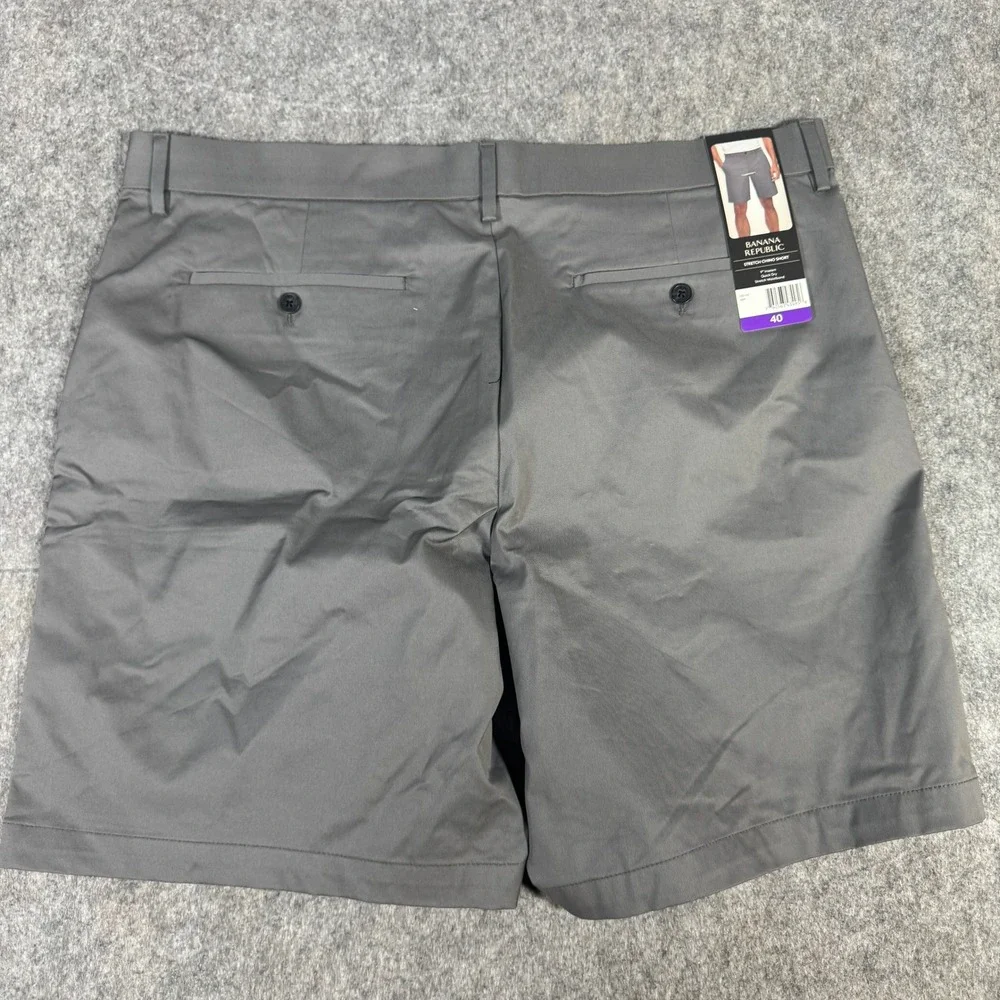 Banana Republic Mens Stretch Chino Shorts Gray 9 Inseam Quick Dry Size 40